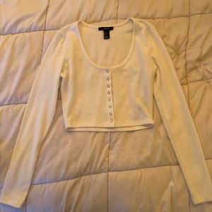 White button up croptop